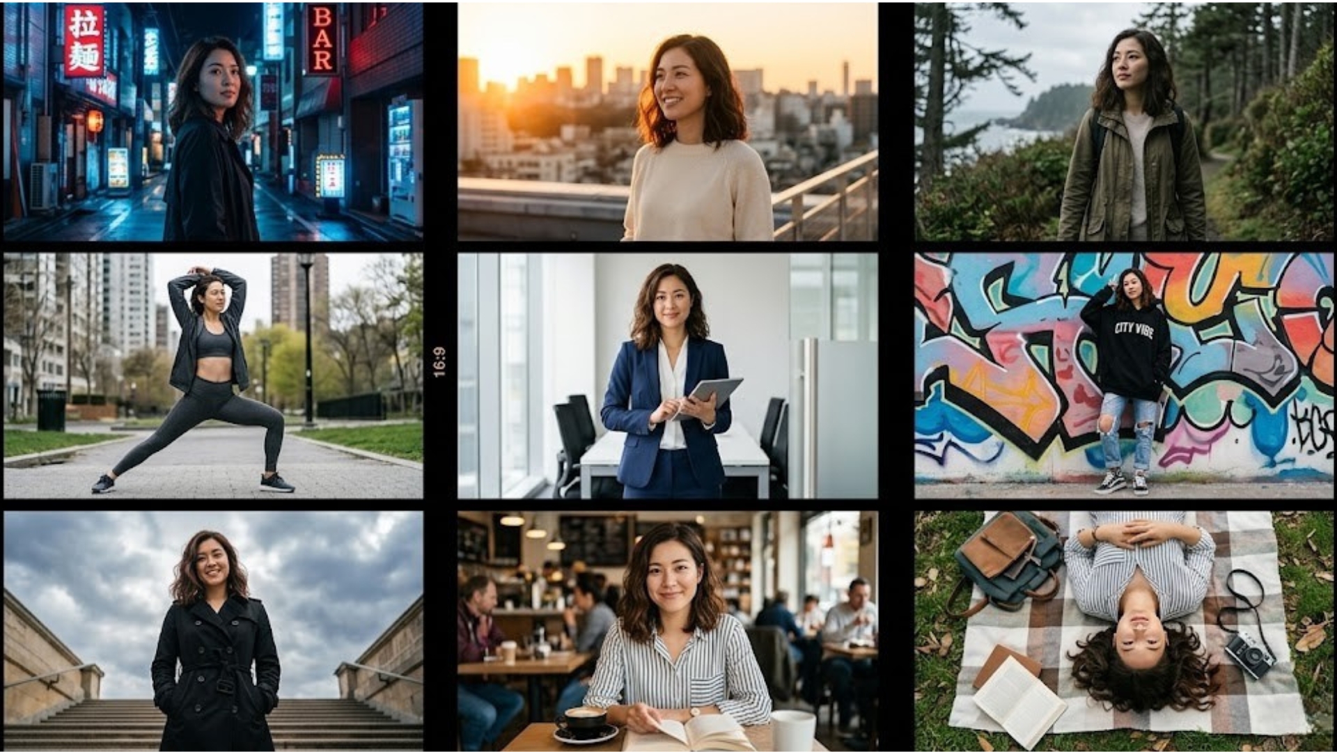 BOPA 3x3 grid framework for AI influencer content production